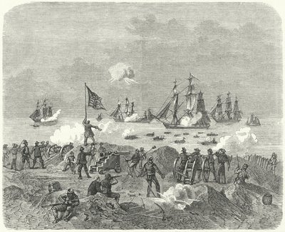 1814年にチェサピーク湾に上陸しようとするイギリス軍 作： German School